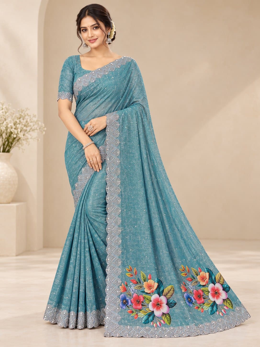 Stone Work Saree