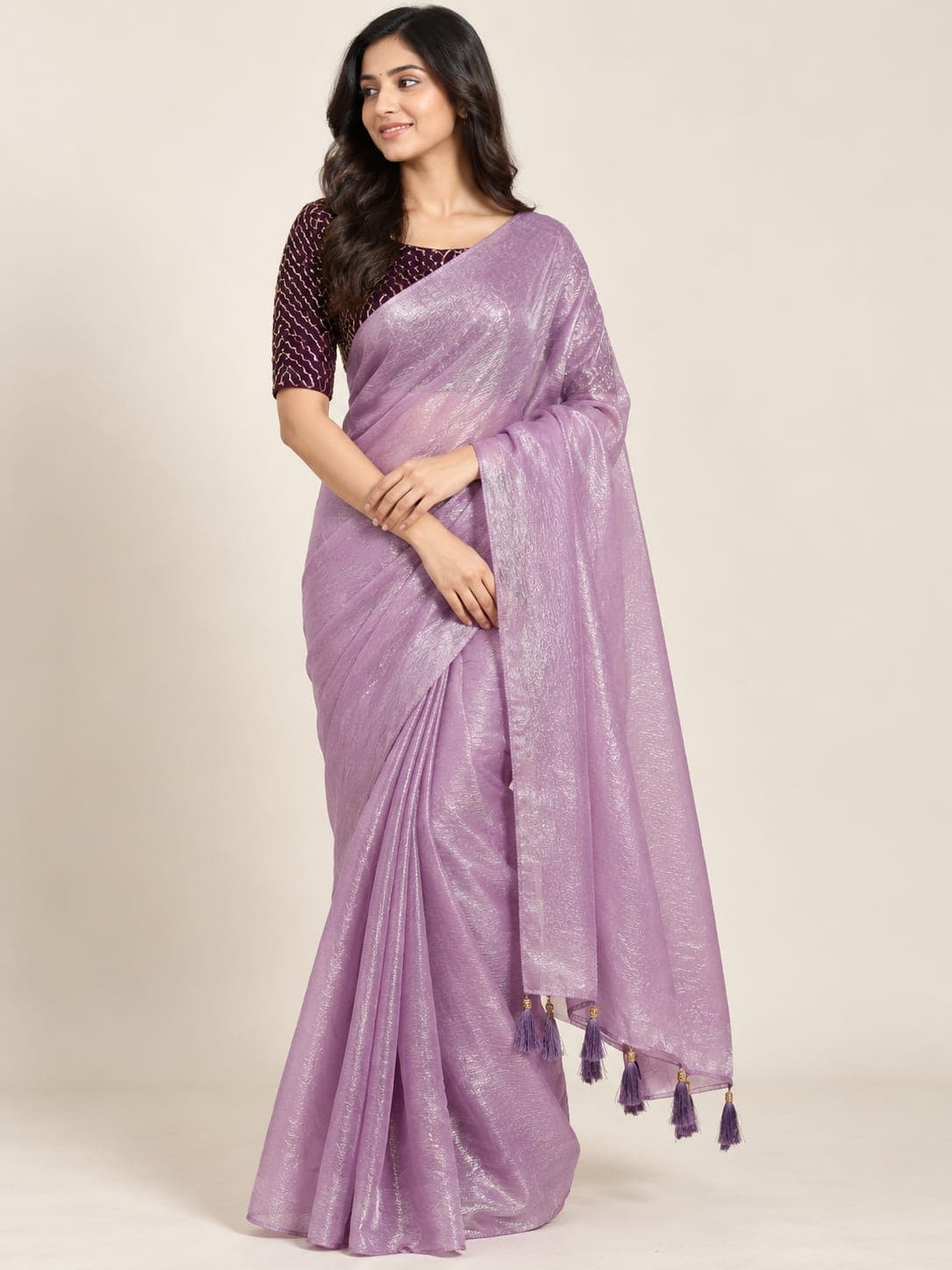 Space Silk Saree with Work Blouse