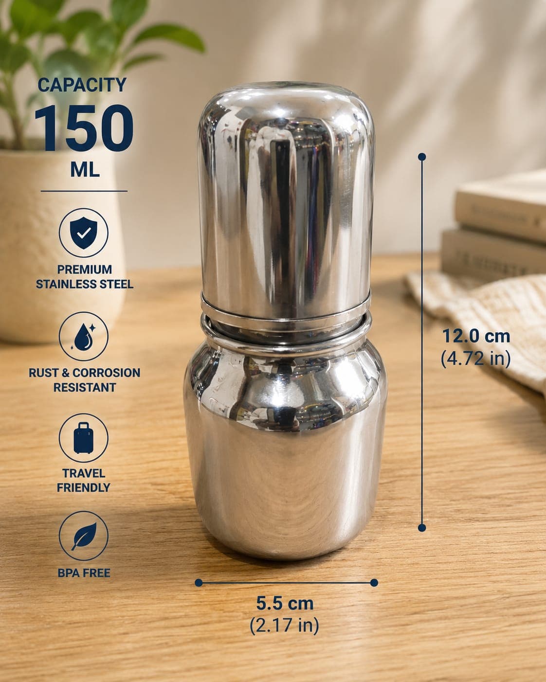 Stainless Steel Feeding Bottle - 150ml