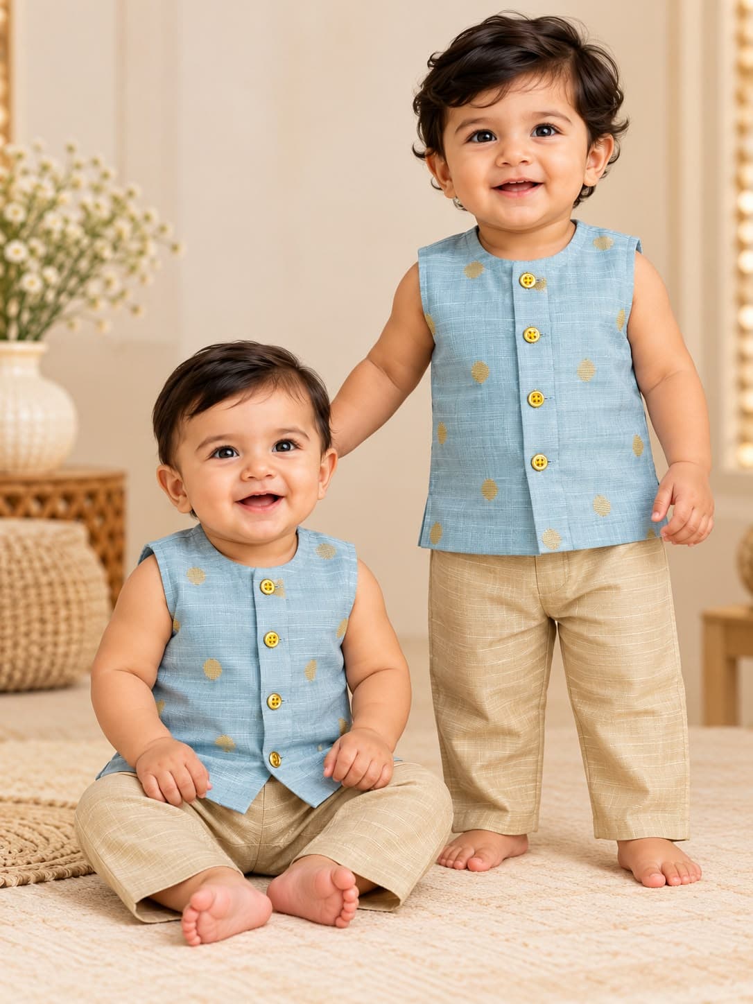 Powder Blue Traditional Ethnic Set