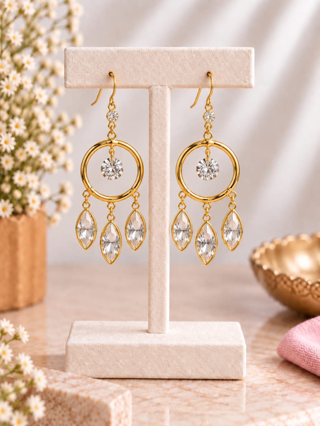 Halo Drop Earrings