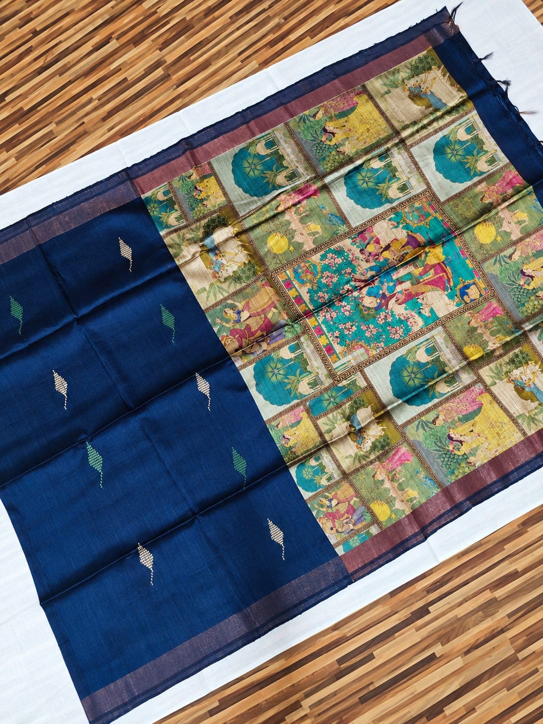 Tussar with Kalamkari Pallu