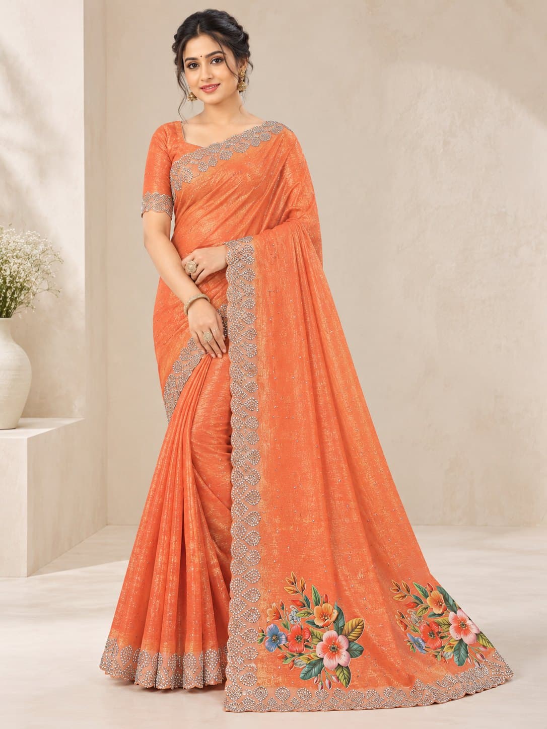Stone Work Saree