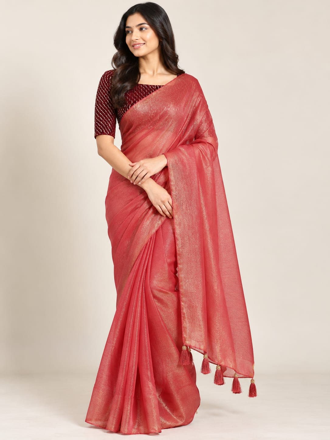 Space Silk Saree with Work Blouse