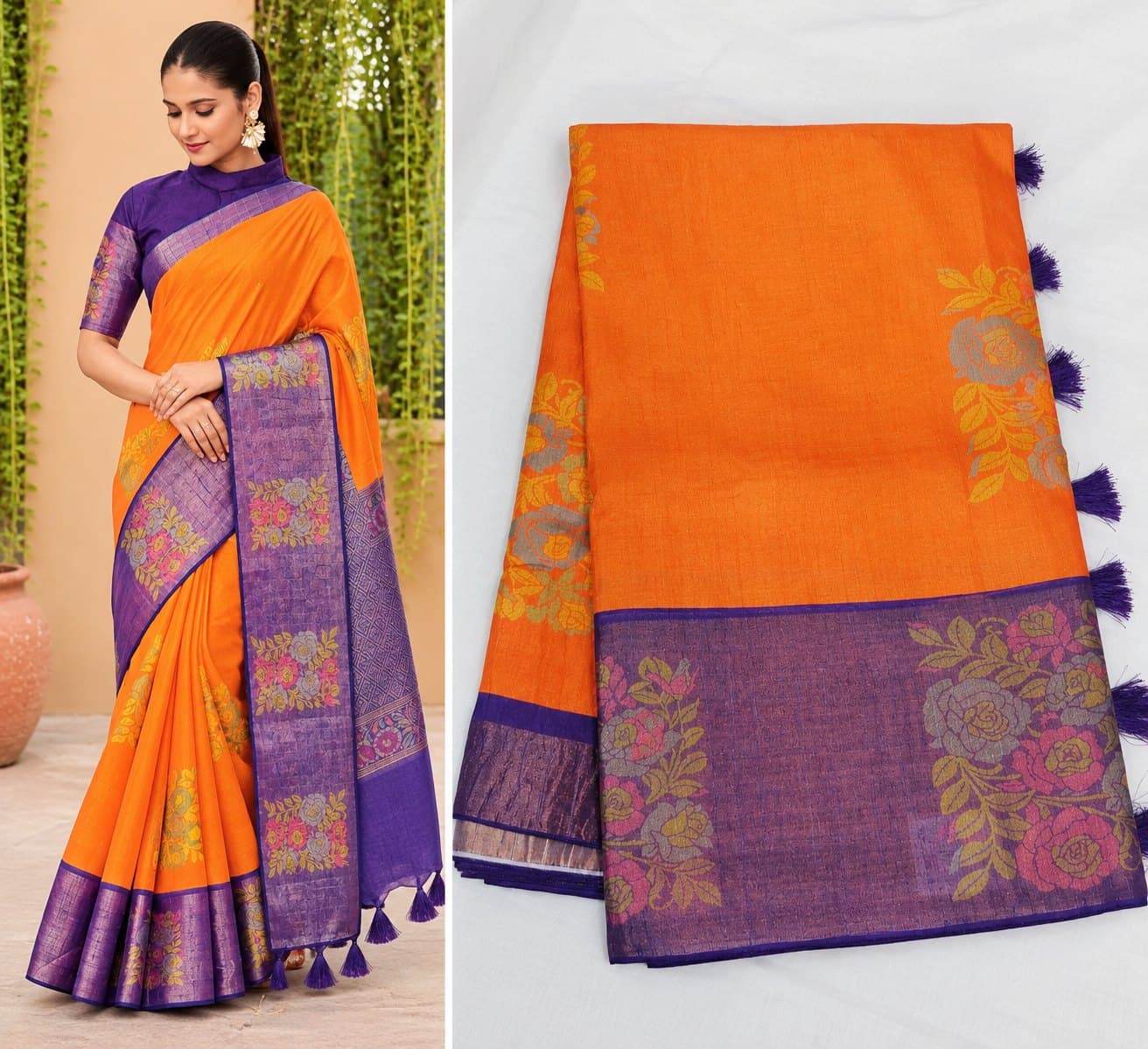 Cotton Blend Saree