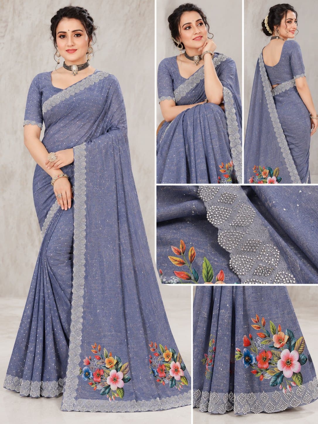 Stone Work Saree