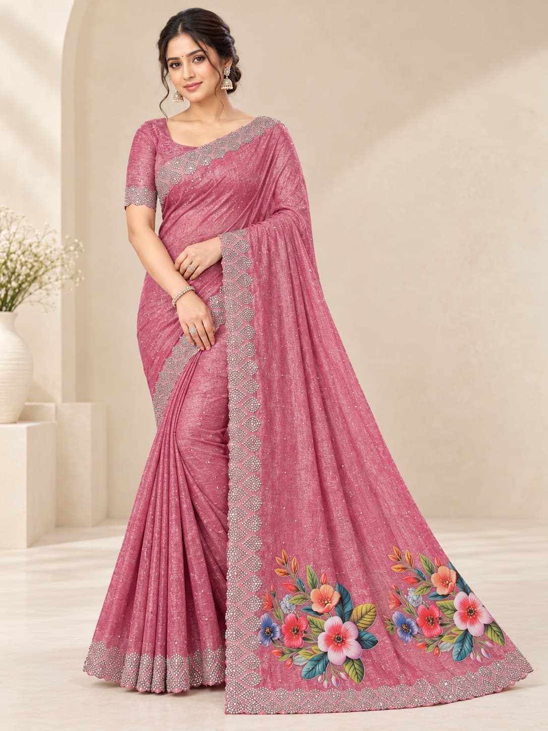 Stone Work Saree