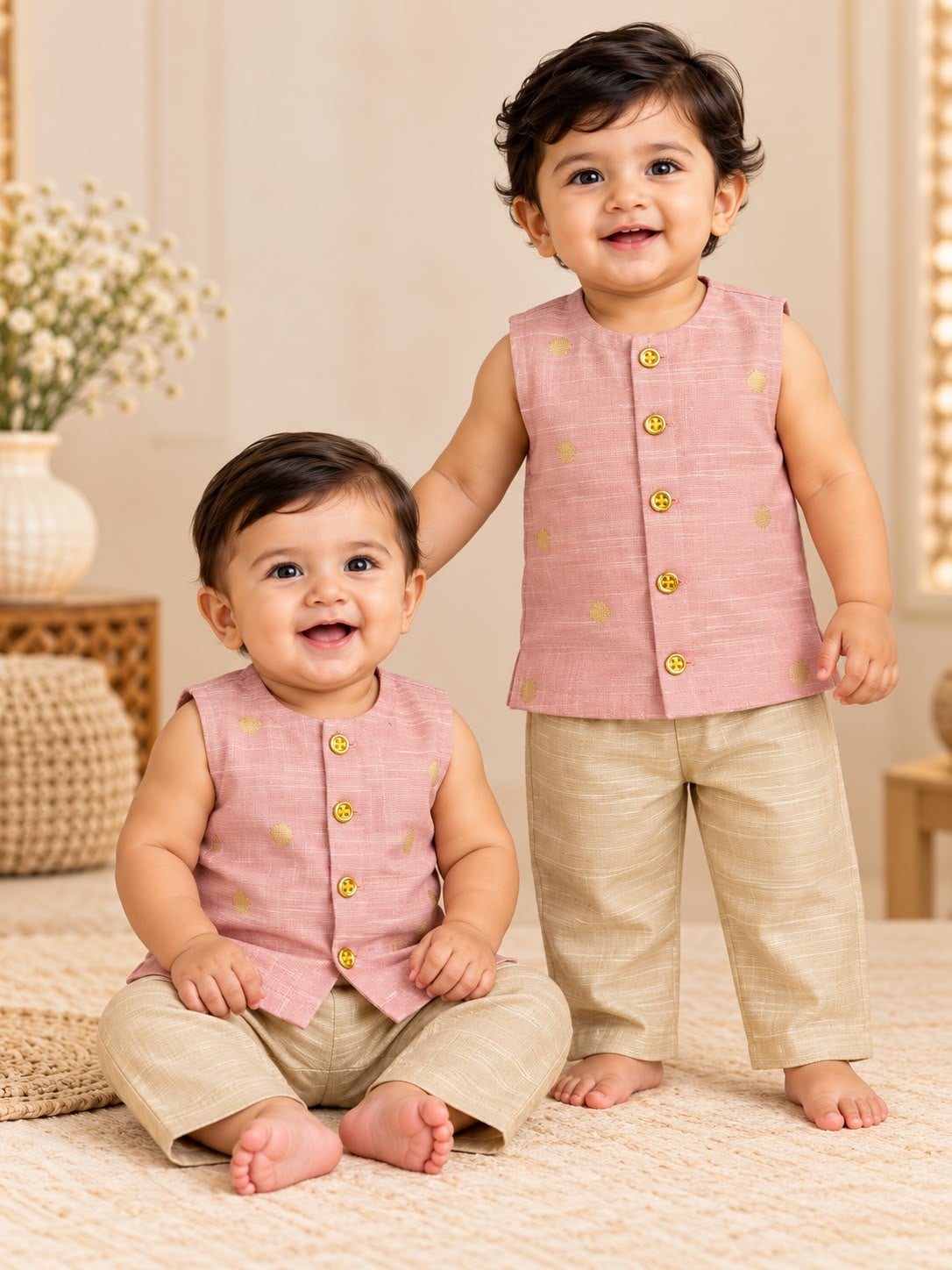 Baby Pink Traditional Ethnic Set
