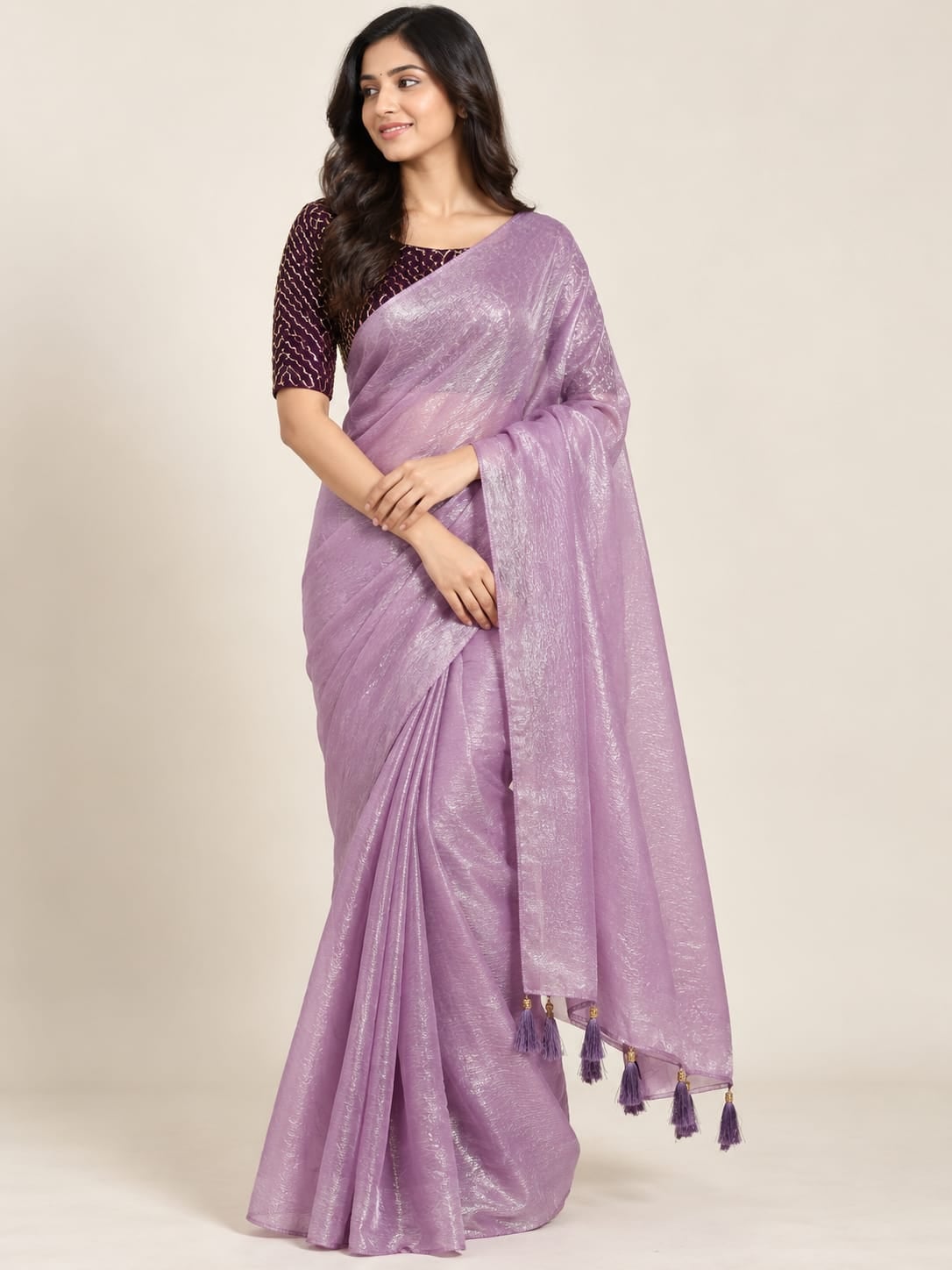 Space Silk Saree with Work Blouse