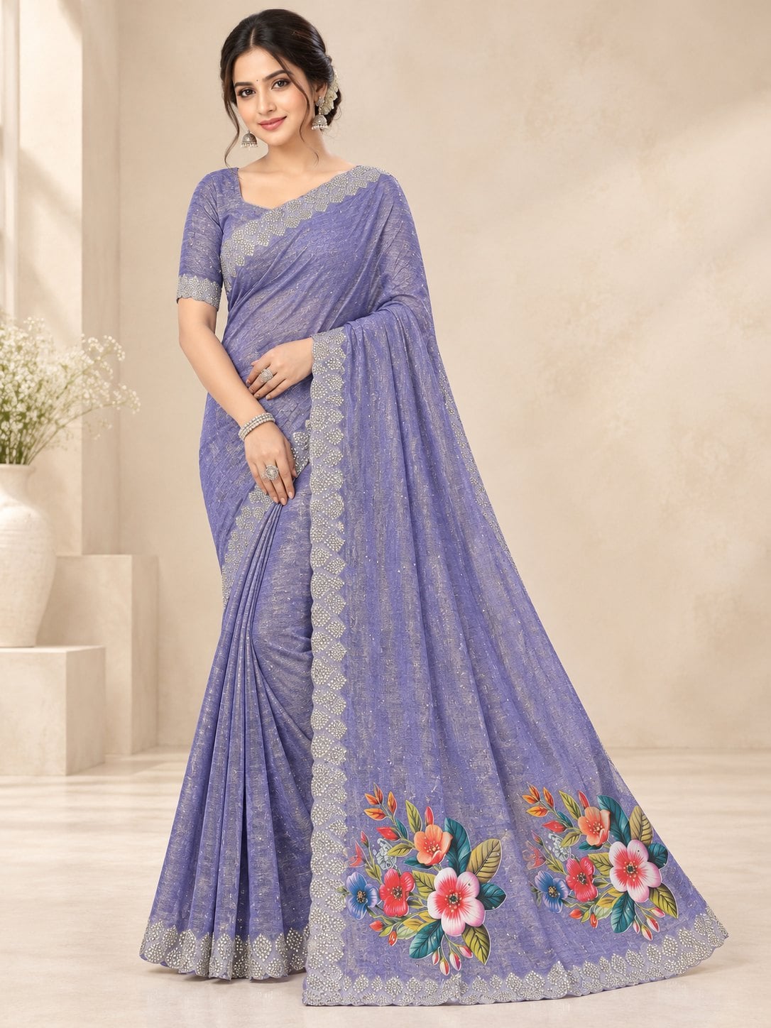 Stone Work Saree