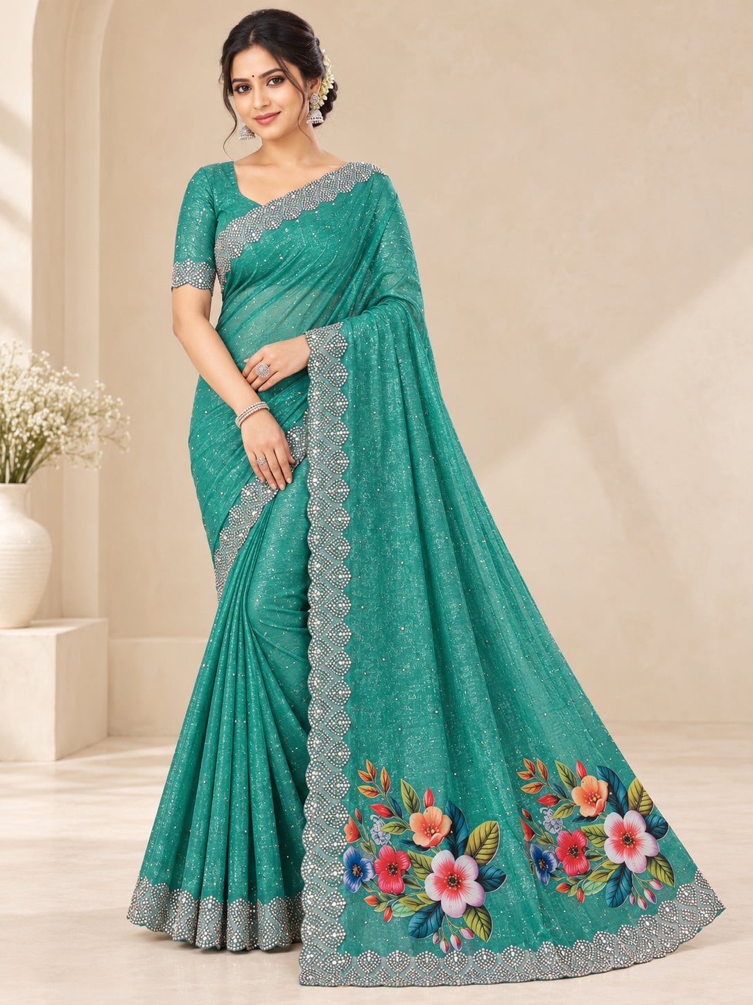 Stone Work Saree