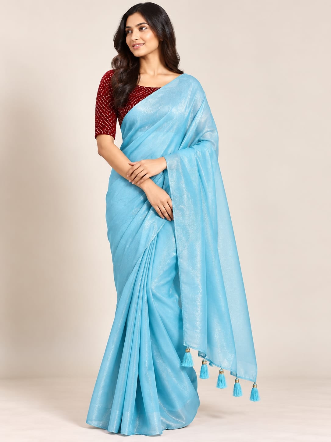 Space Silk Saree with Work Blouse