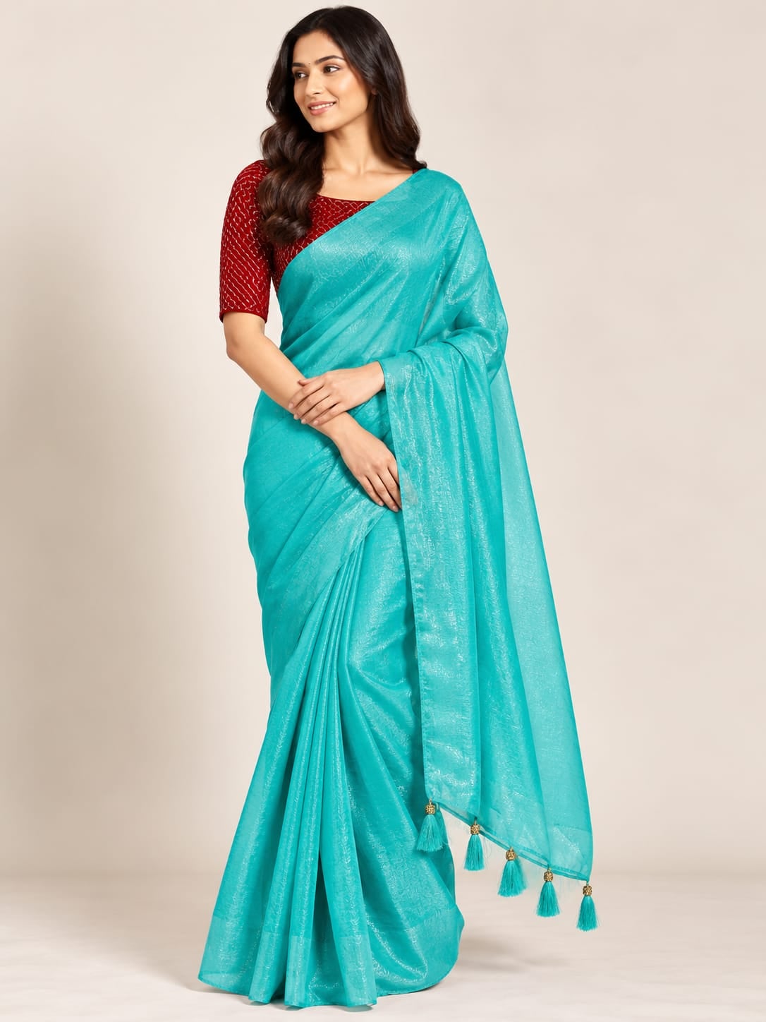 Space Silk Saree with Work Blouse