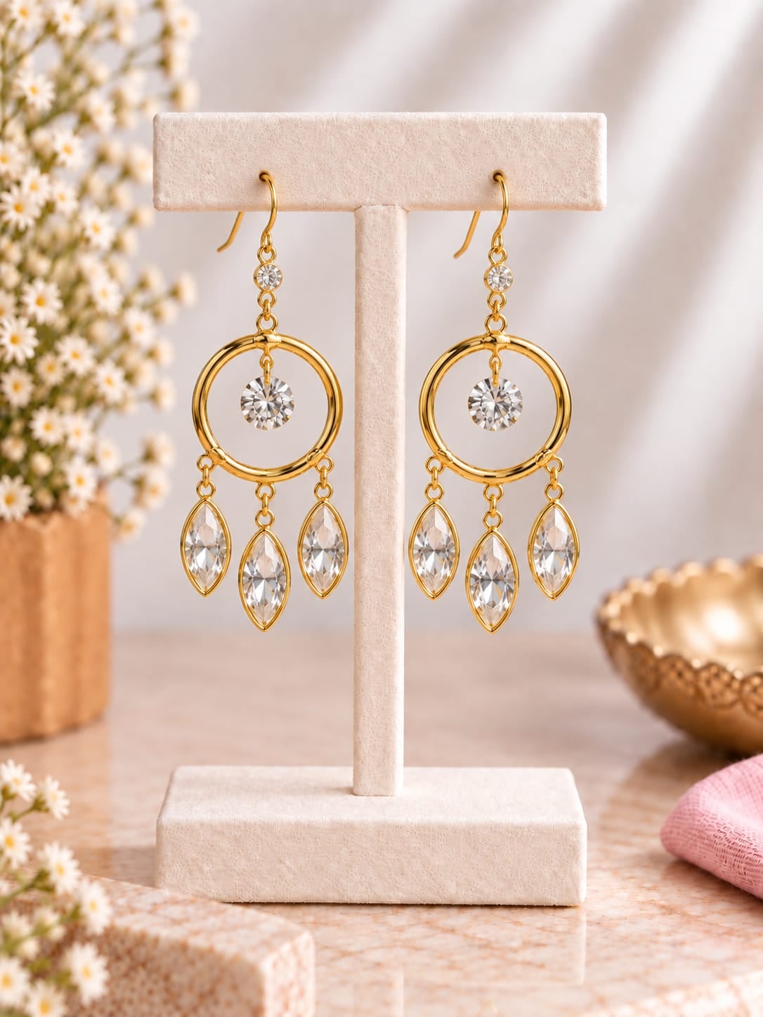 Halo Drop Earrings