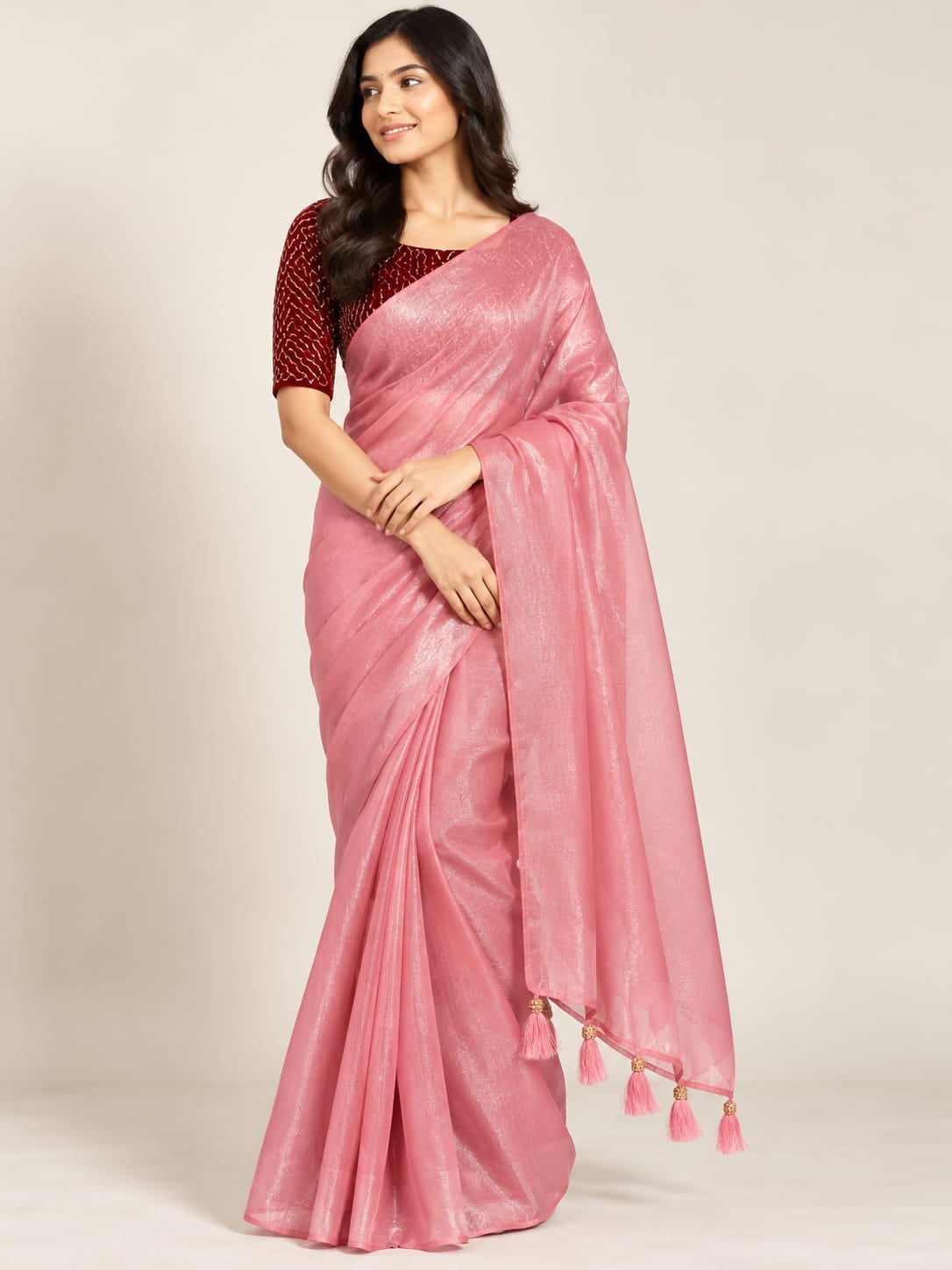 Space Silk Saree with Work Blouse
