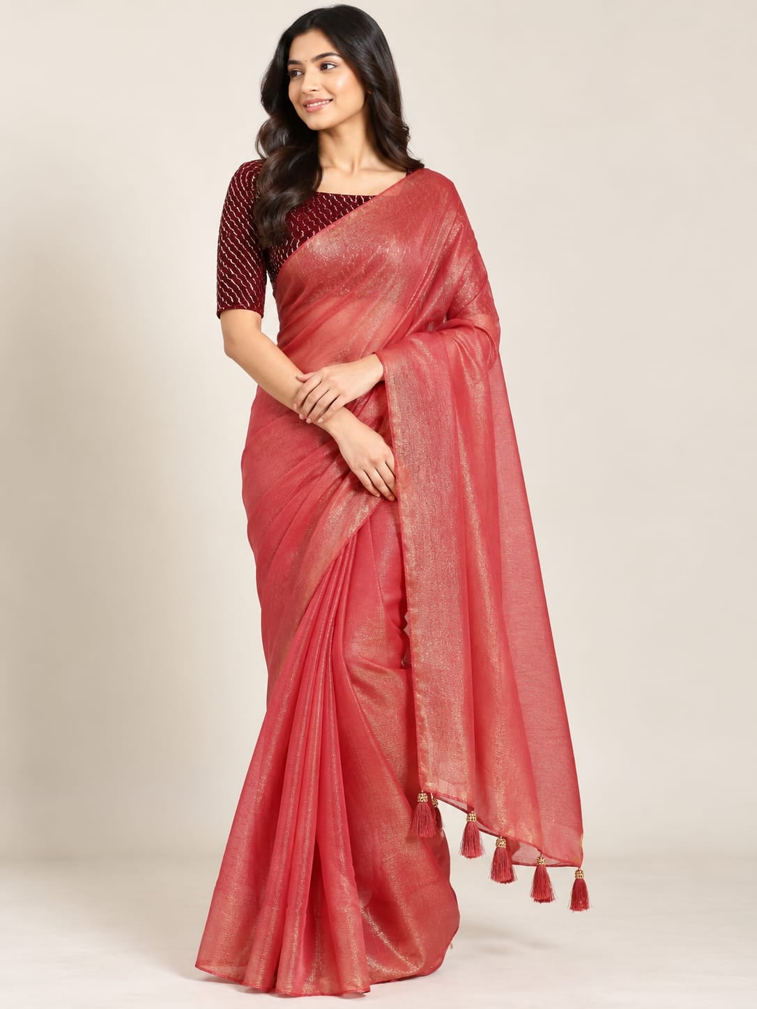 Space Silk Saree with Work Blouse