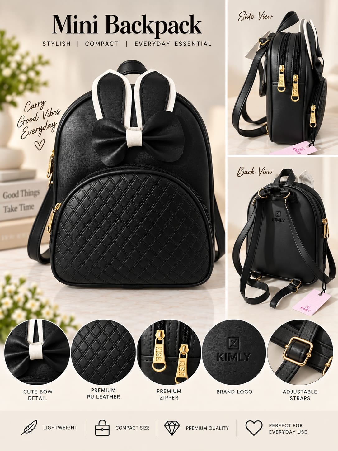 Mini Faux-Leather Backpack