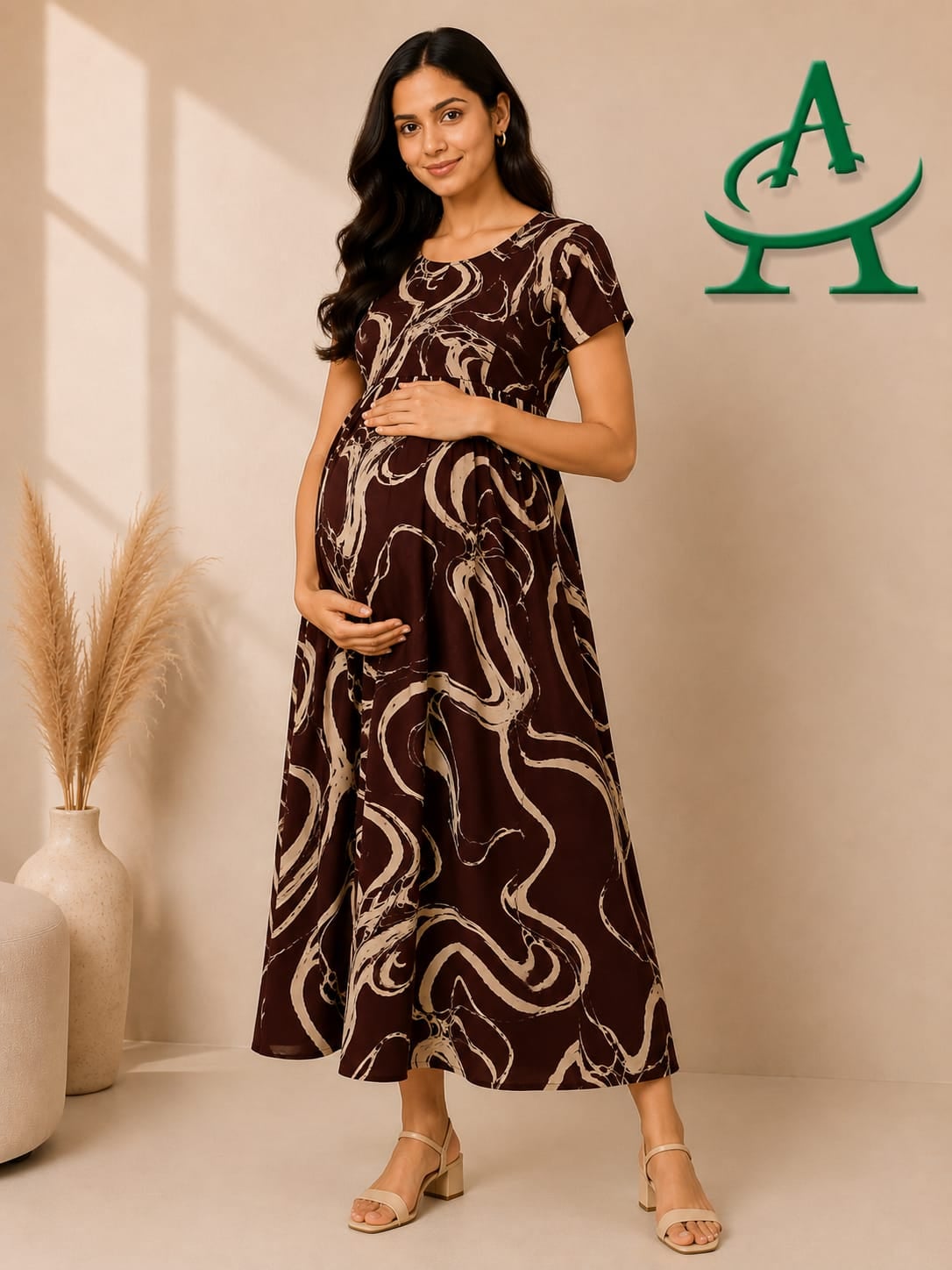 Zipless Feeding Maxi with Pocket - Brown