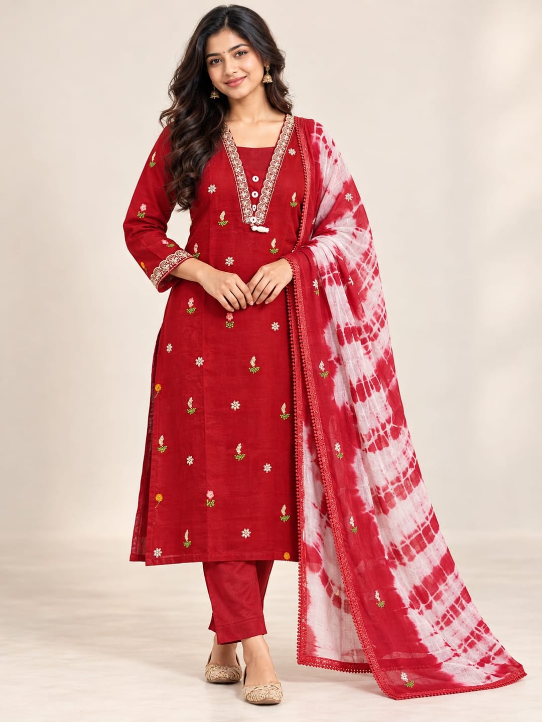 3 Piece Kurti Set TKS04 | Aiyappa Textiles Karaikudi